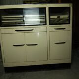 Dentist furniture in metal and black opaline top 1950
