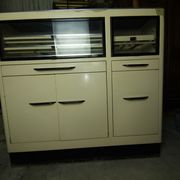 Dentist furniture in metal and black opaline top 1950