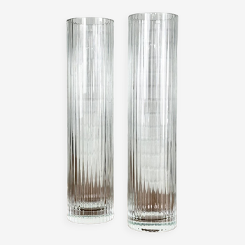 Cylindrical glass vases set