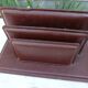 Mail holder in burgundy grained leather le tanneur