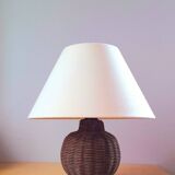 Woven wicker lamp