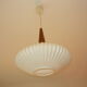 Teak and opaline suspension by louis kalff years 60