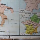 Carte scolaire ancienne n°5 « L'Italie Ancienne » n°6 "Le Monde Romain"