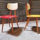 Pair of wooden chairs published by Ton 1960