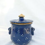 Vintage blue pot with lid