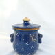 Vintage blue pot with lid