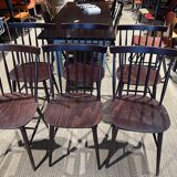Set of 6 chairs in dark wood
