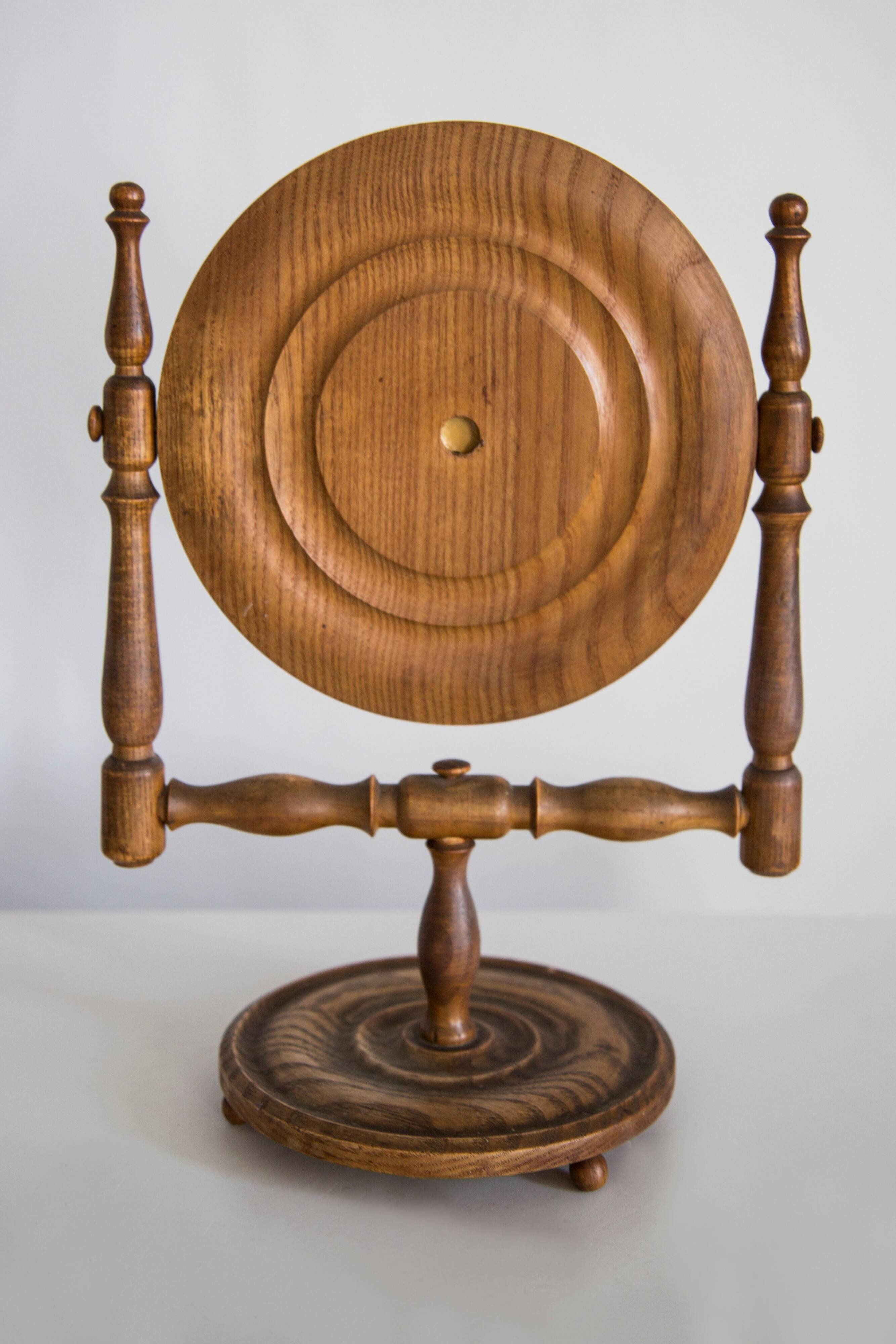 Miroir décoratif brun milieu de siècle avec cadre en bois, Italie, 1960s