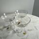 Crystal stemmed glass, floral pattern