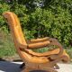 Fauteuils en bois et cuir capitonné, les 2