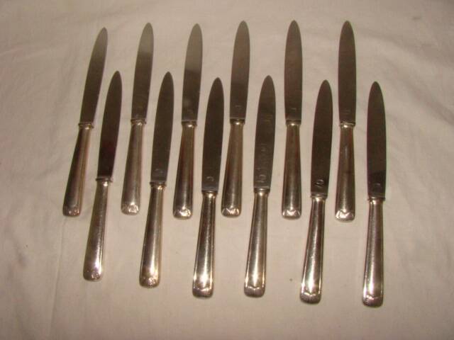 12 stainless steel table knives M.A. from the early 20th century.