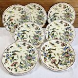 7 flat plates Gien model cornucopia 1938 1960