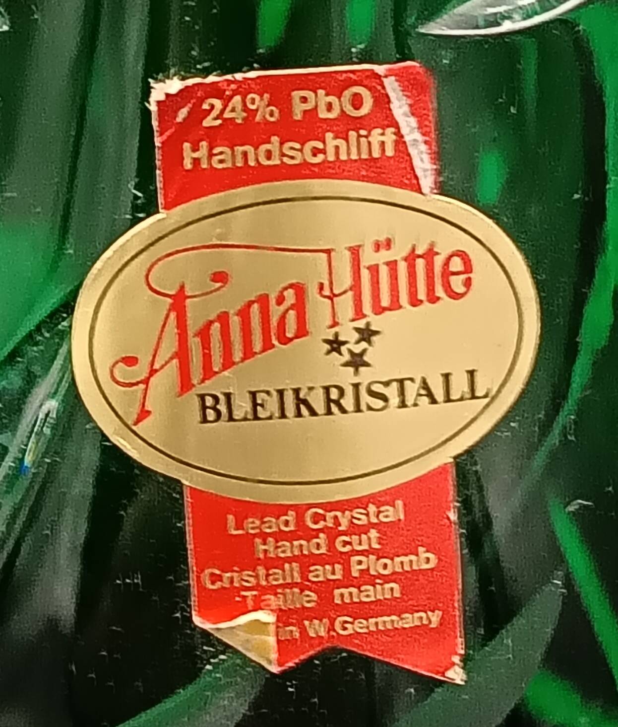 Vintage carafe, clear crystal 24% lead anna hütte germany