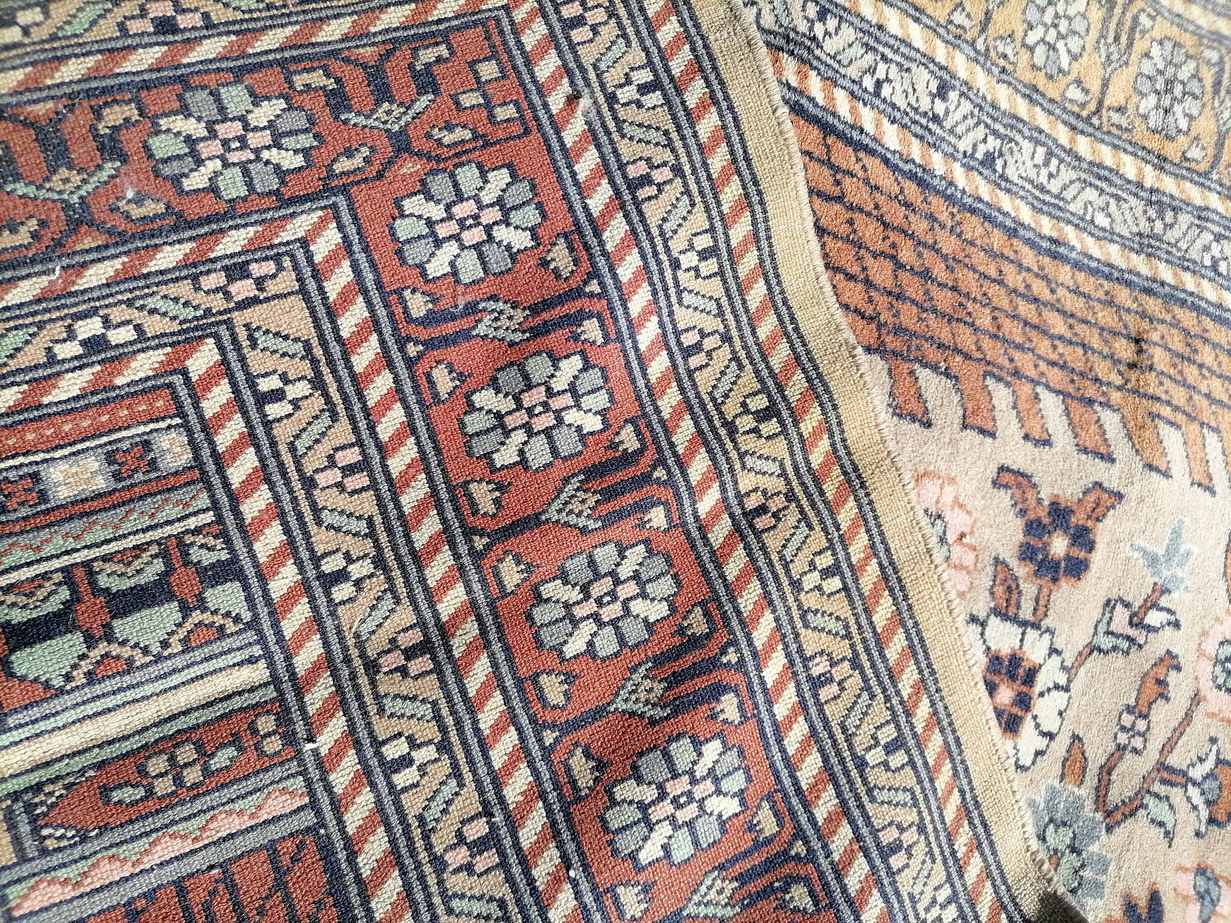 Ancient Persian wool rug handmade fifties 200 x 126cm