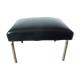 Ottoman foot rest in chrome and black leatherette of the 1950s