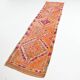 3x11 Pumpkin Orange Vintage Runner Rug, Wool Runner Rug, 77x326Cm