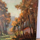 Cabin in the forest, oil on panel, signed H Classens.