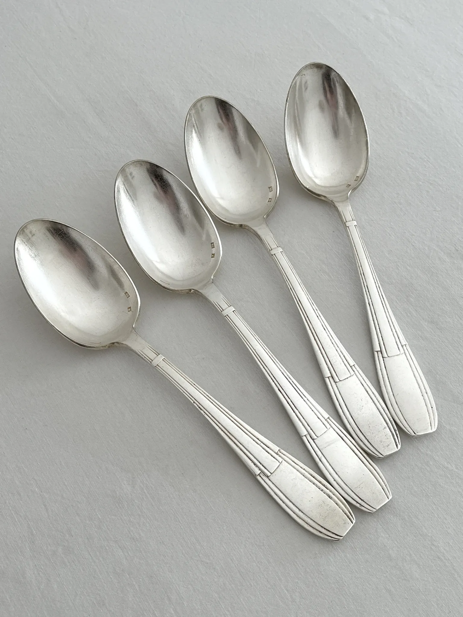 4 Art Deco silver-plated tablespoons