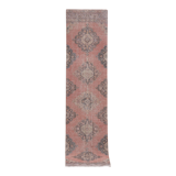 Vintage Turkish rug from Oushak, hand-woven 87x382 cm