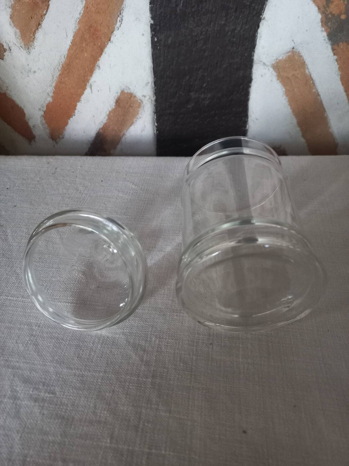 Transparent glass jar