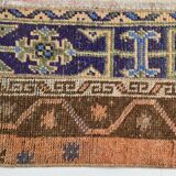 2x8 Short Blue Beige Vintage Runner Rug, 58x250Cm