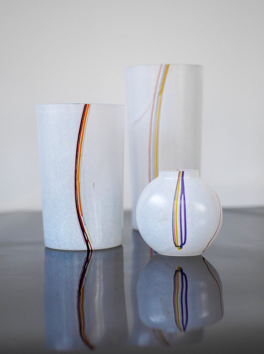 Glass vases by Vallien for Kosta Boda, set of 3