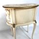 Curved bedside table painted with floral shabby decor – Louis XV style