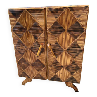 Storage unit, rattan sideboard from the 50s/60s