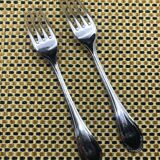 Pair of Christofle silver-plated forks, Pompadour model