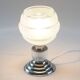 Lampe art déco globe satiné et chrome