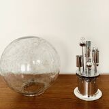 Grande lampe encastrée en verre glacé par Doria