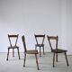 4 brutalist sculptural tripod dining chairs | 1970s