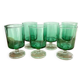 6 LUMINARC emerald green glasses