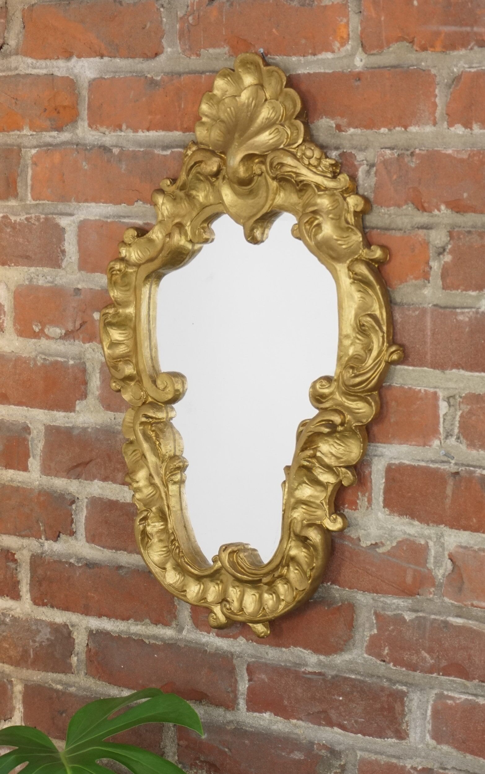 Pair of old rock mirrors in plaster - 59x38cm