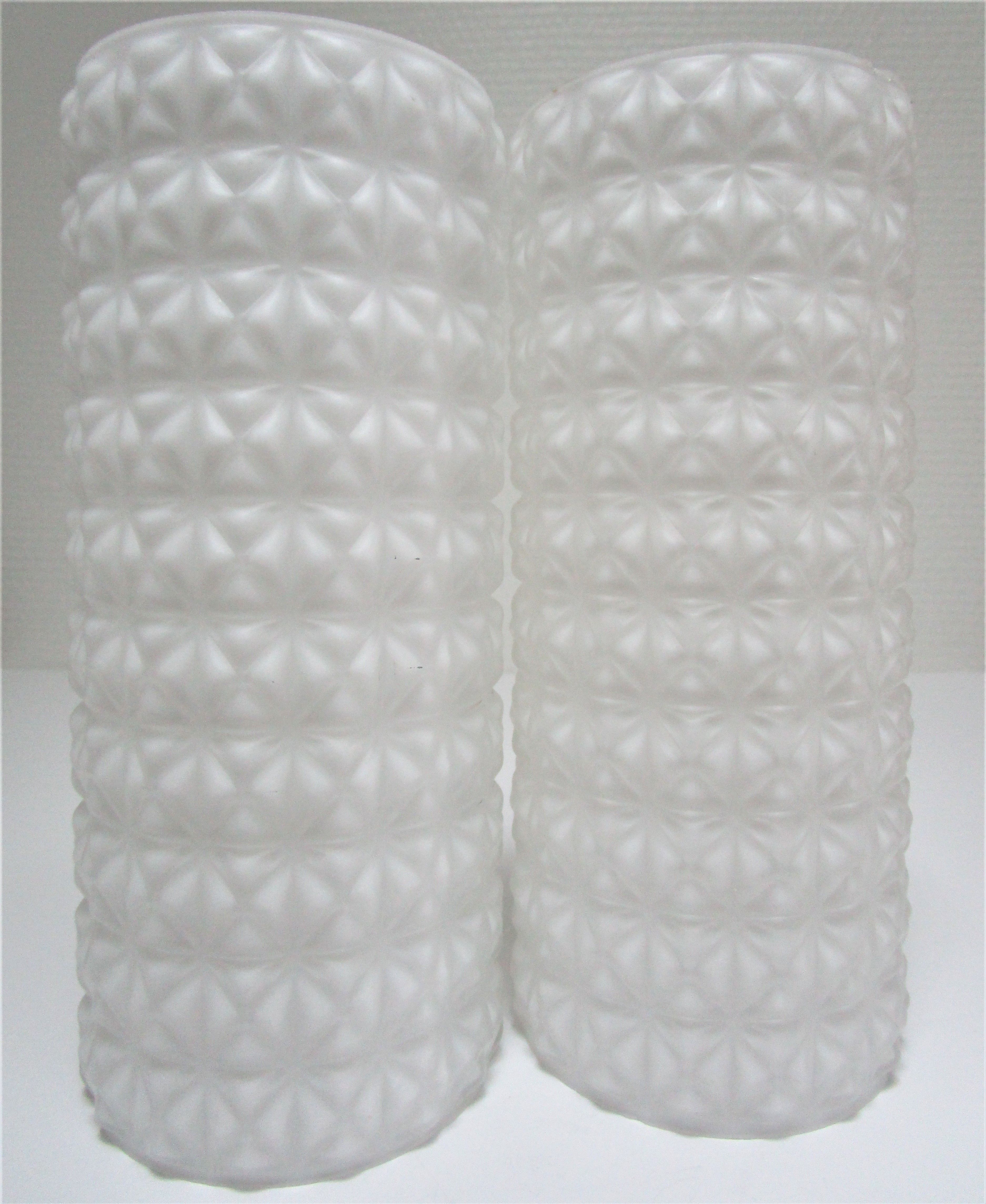 Pair of opaline wall lamps cylinder and metal years 50-60