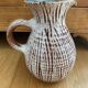 Ceramic pitcher Accolay striped burgundy turquoise white