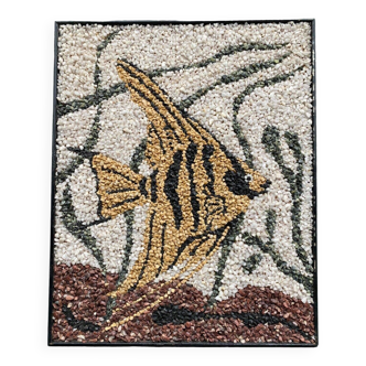 Mosaïque à décor de poisson et d'algues milieu XXe