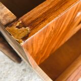 Art Deco chest of drawers in flambé walnut veneer circa 30's/ 40's