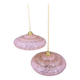 Pair of pink marbled Clichy glass pendant lights – 1950s