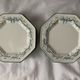 12 octagonal dessert plates in blue and yellow green English porcelain Johnson Brothers