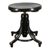Tabouret de piano en bois courbé réglable de style Thonet, Tchécoslovaquie, années 1930