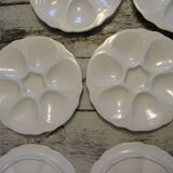6 oyster plates 30123 porcelain white cnp france