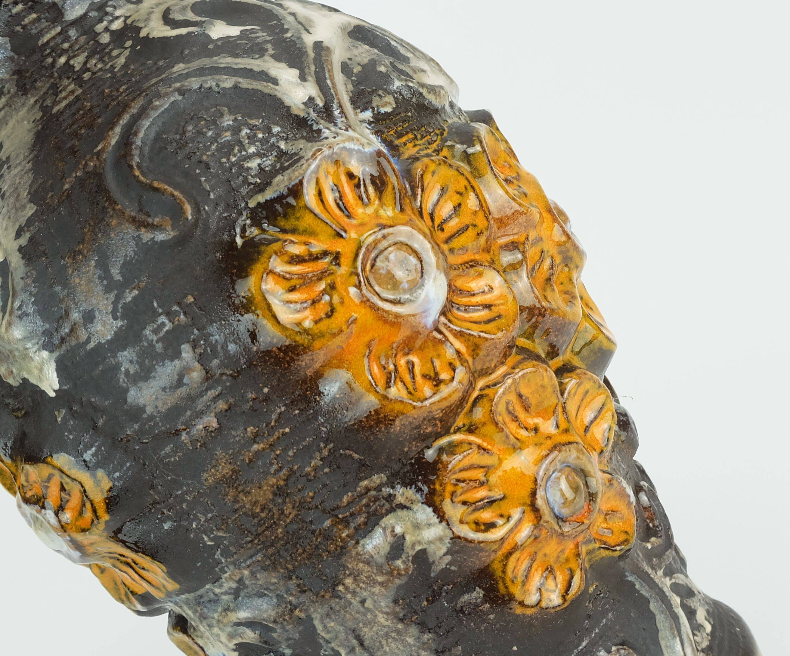 Mid century vase carstens model 7161-30 flower relief decor