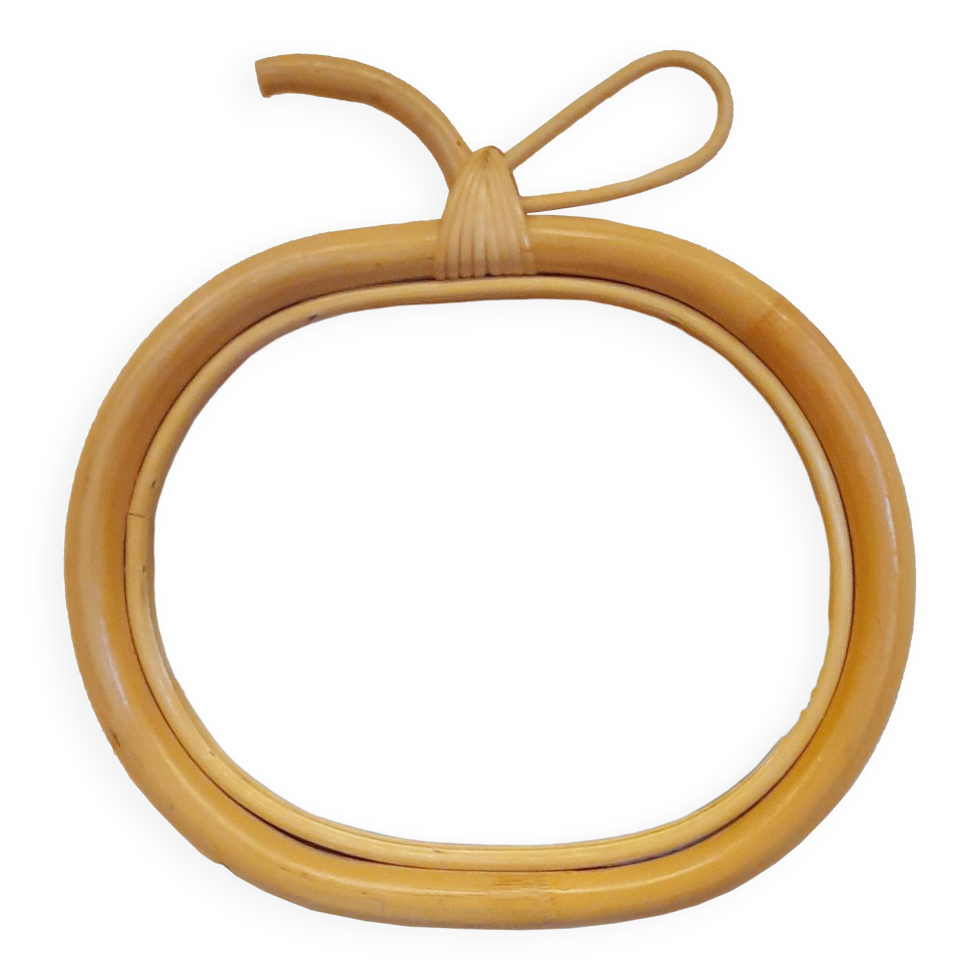 Rattan apple mirror