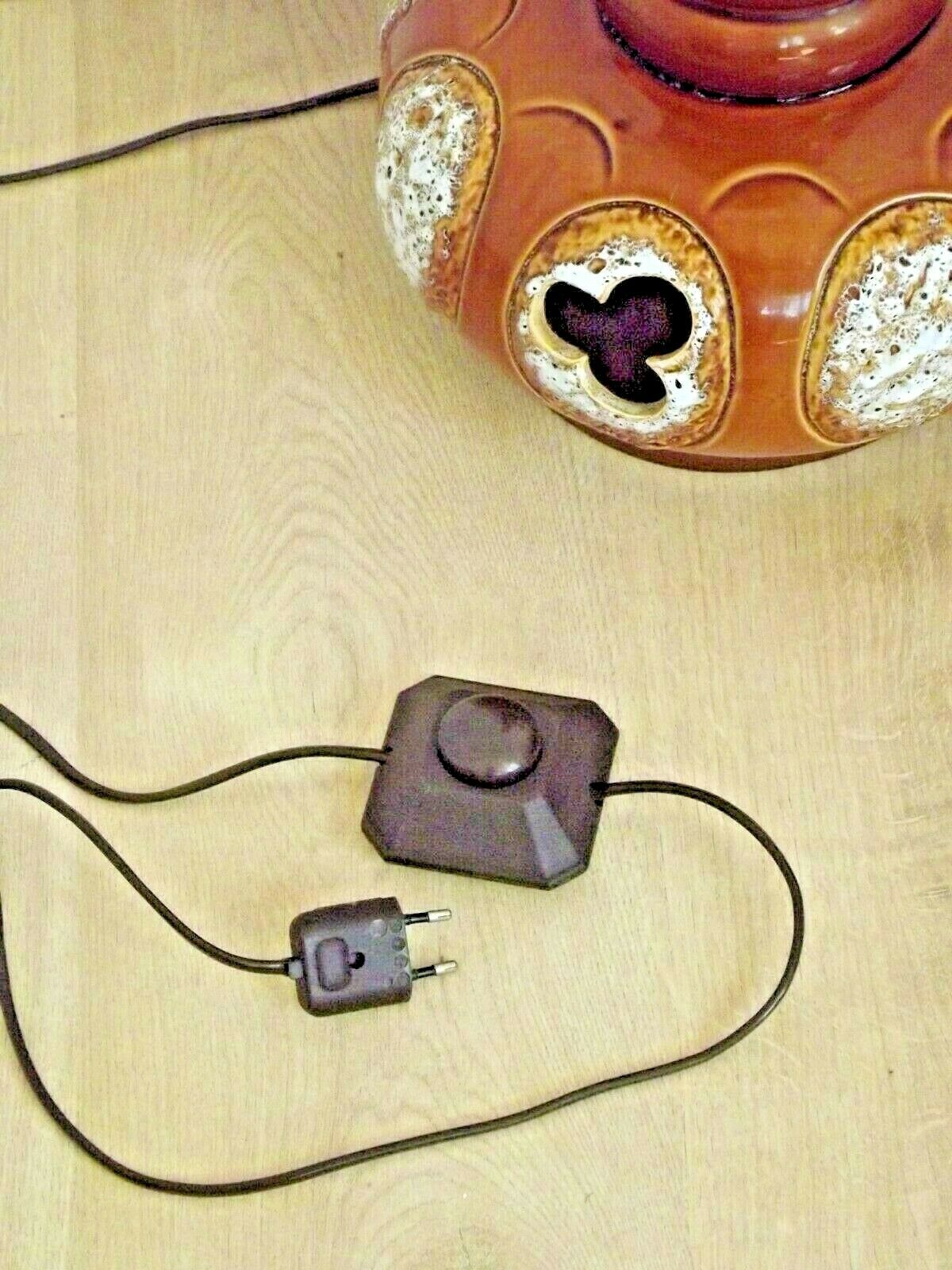 Vintage French 1960s standard lamp base in brown and cream ceramic 3462