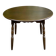 Extendable round table in solid wood with a dark oak satin finish.