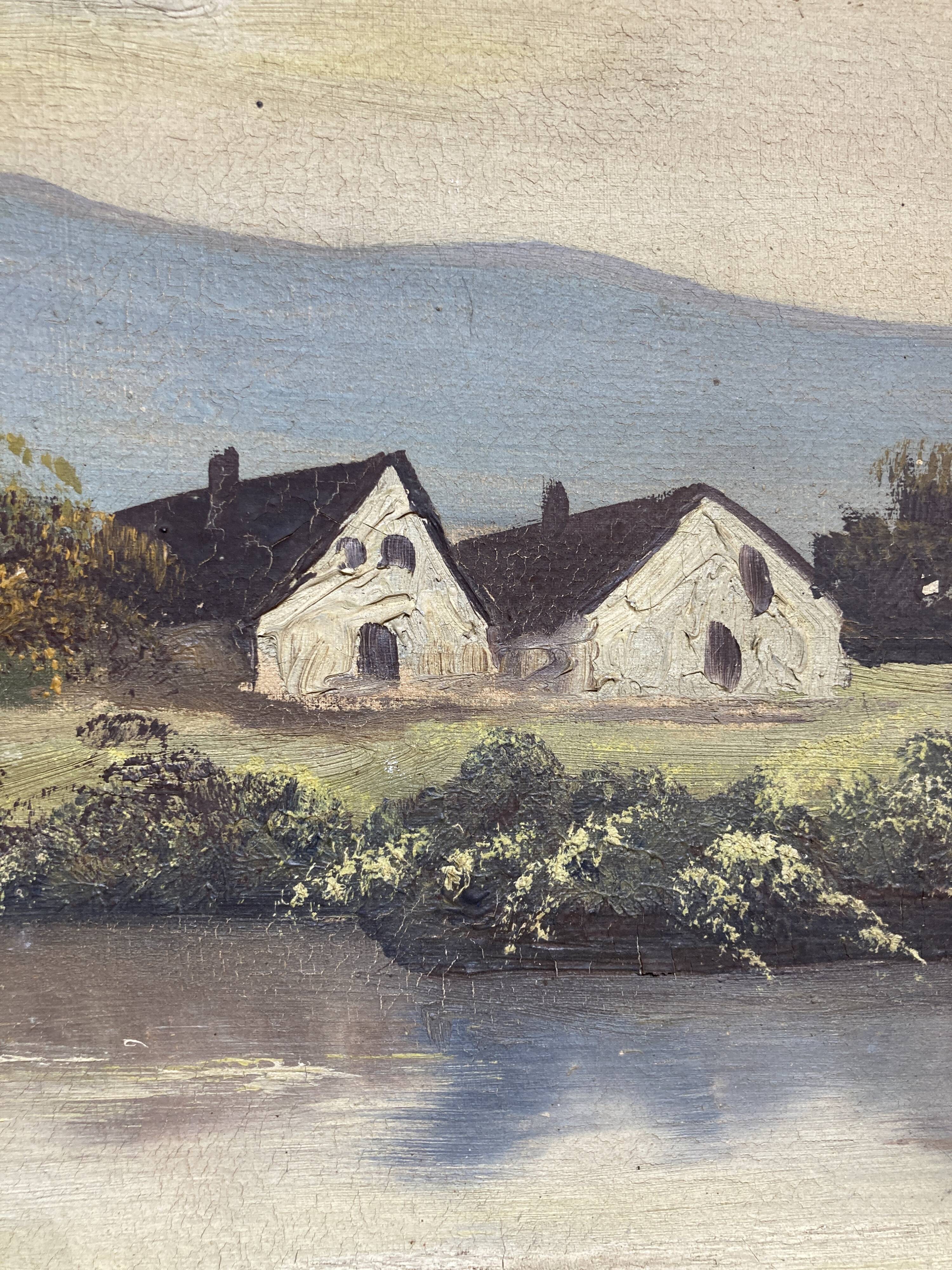 Painting of a landscape signed LEF