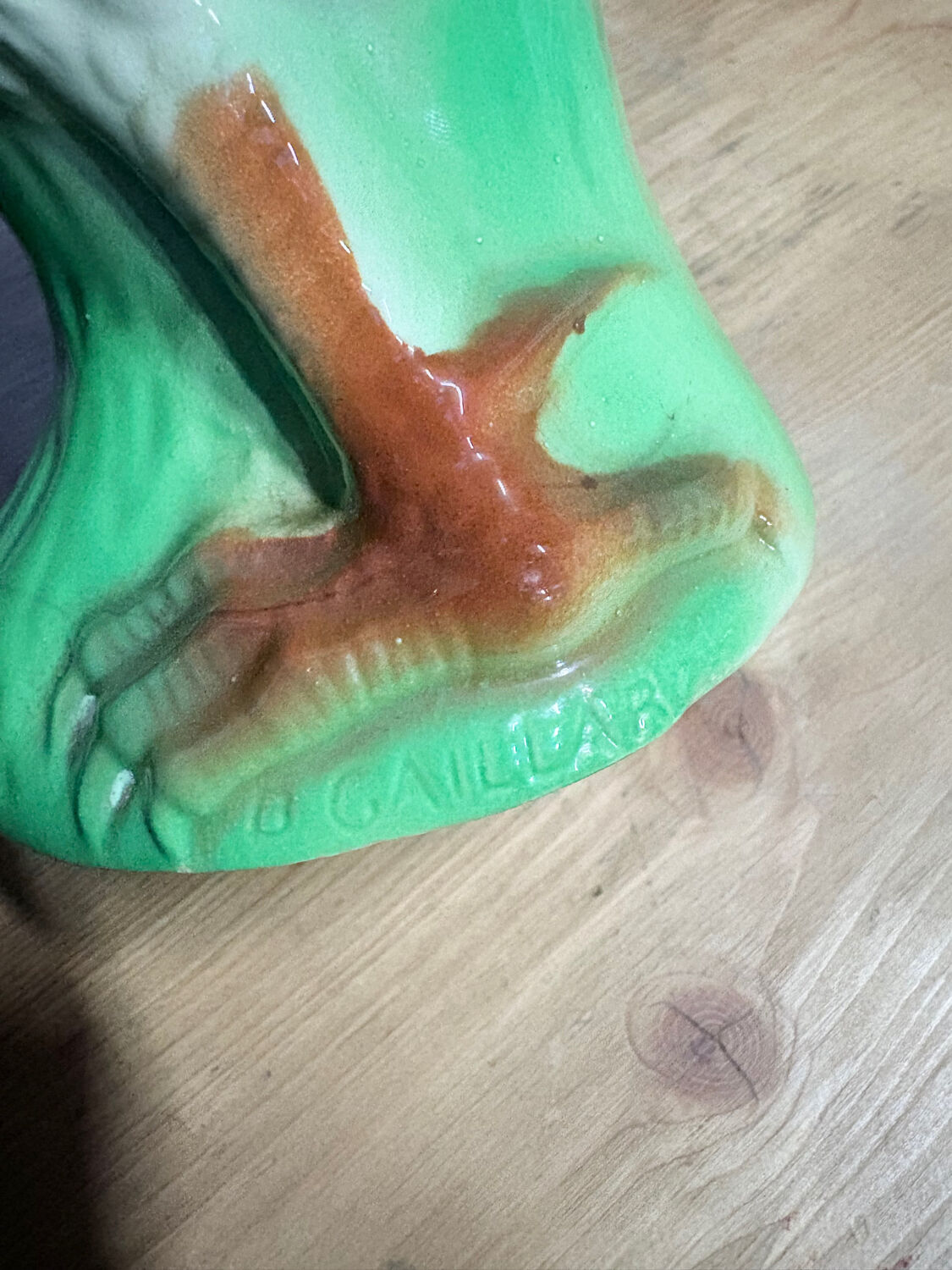 Large enamelled ceramic pitcher – signed B. Gaillard