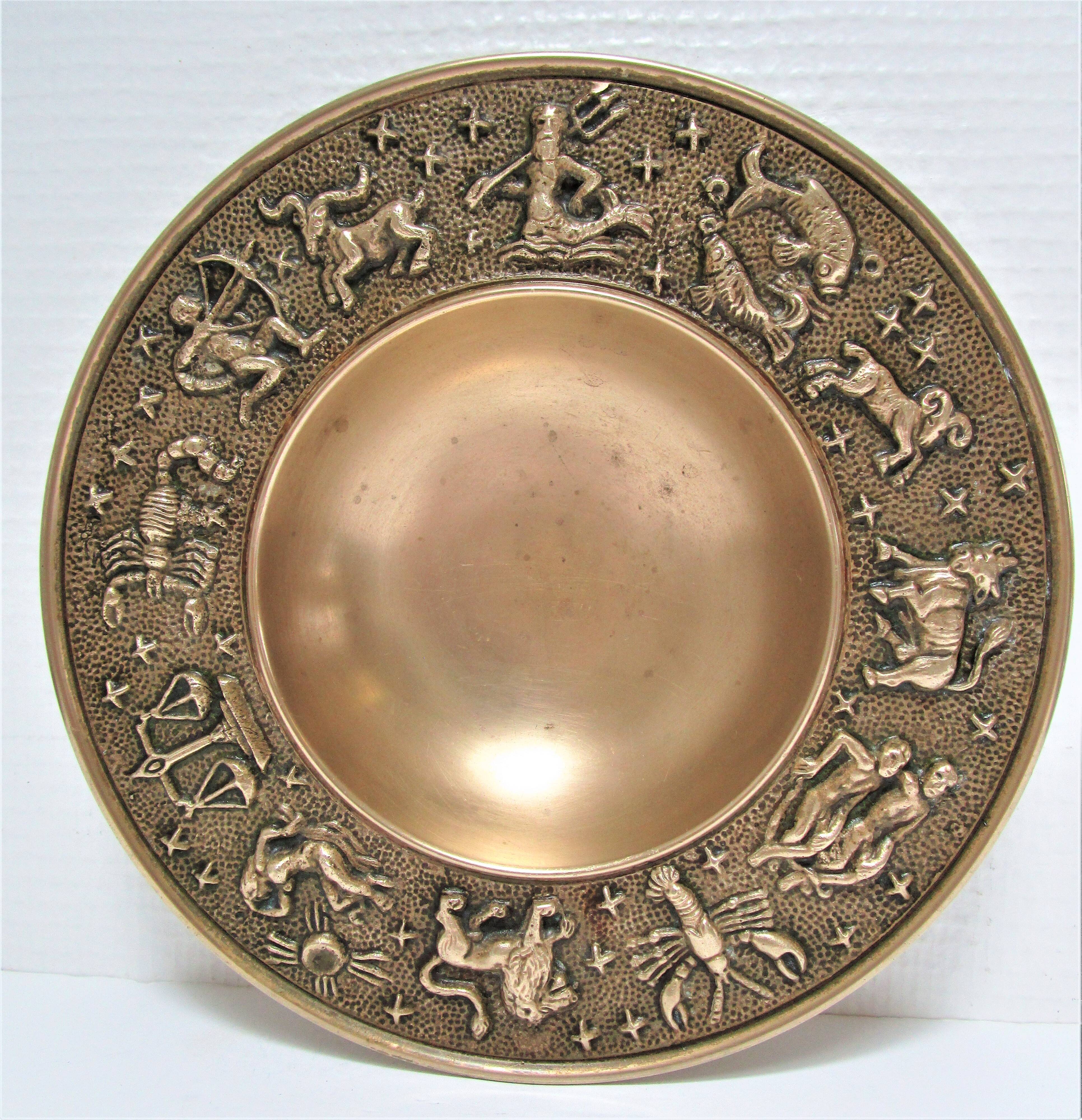 Empty pocket zodiac signs zodiac solid brass 70s