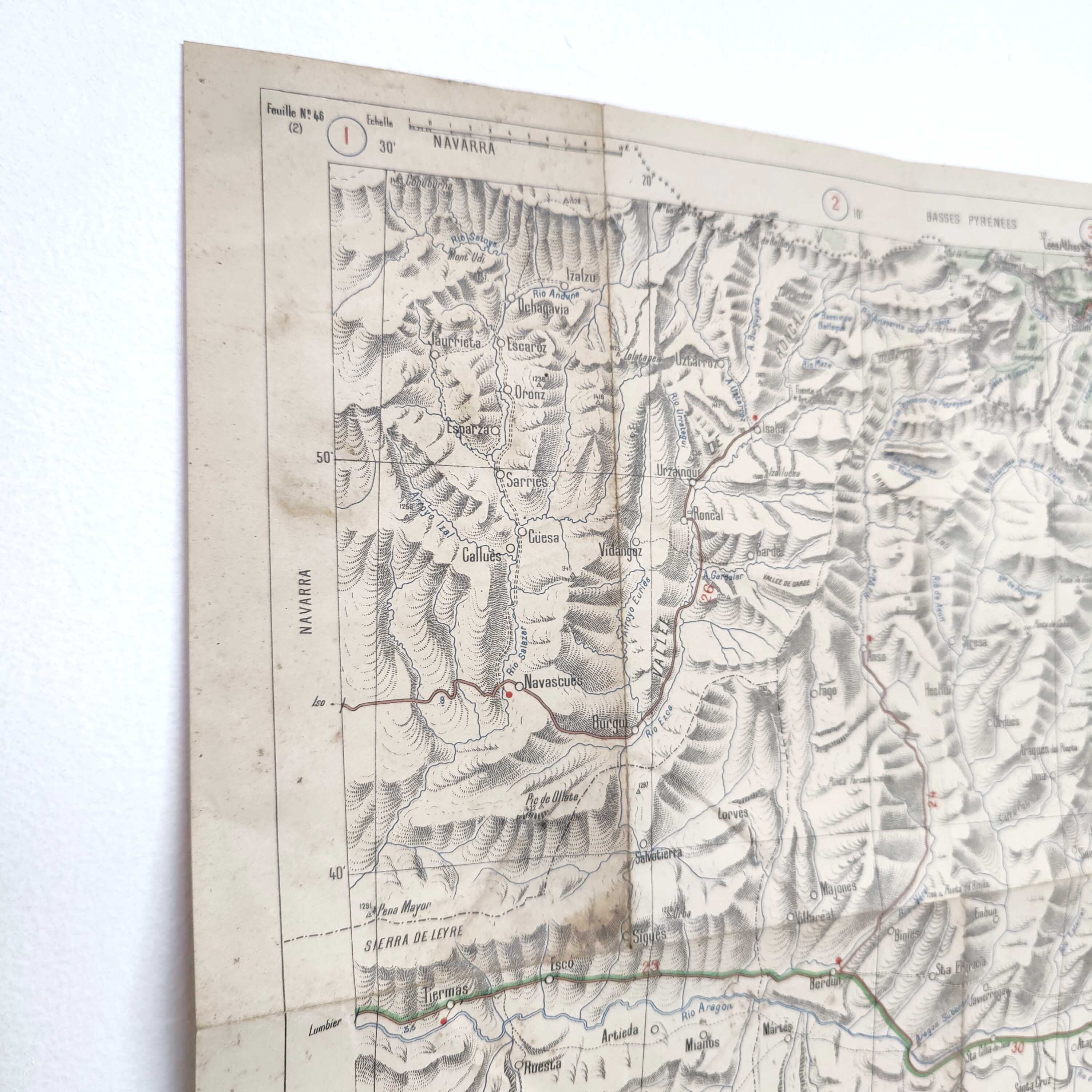 Michelin map Haute-Garonne Pyrenees and Navarre 1920